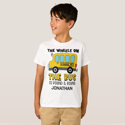 De wielen op de bus Go Round & Round T-shirt (Voorkant volledig)