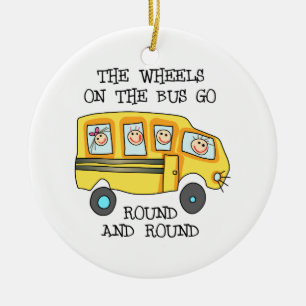 DE WIELEN OP DE BUS KERAMISCH ORNAMENT