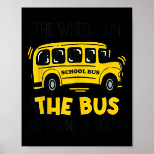 De wieltjes op de bus peuter Kinder terug naar sch Poster