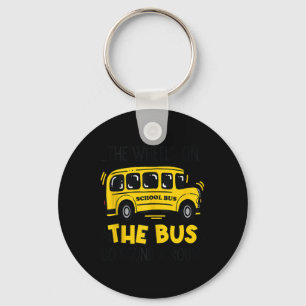 De wieltjes op de bus peuter Kinder terug naar sch Sleutelhanger