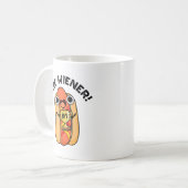 De Wiener Funny Winner Hot Dog Pun Koffiemok (Voorkant links)