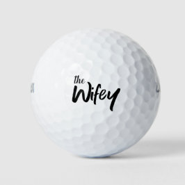 De Wifey Funny Brush Script Typografie Golfballen