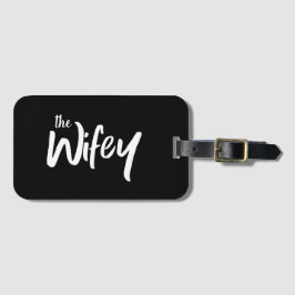De Wifey Whimsical-tekst voor de Bride Bagagelabel