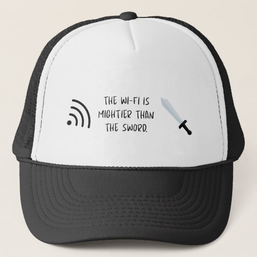 De WiFi is machtiger dan het Zwaard Trucker Pet (Voorkant)
