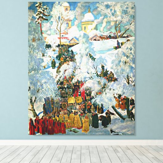 De wijding van water op Theophany Canvas Afdruk (Insitu (Houten vloer))