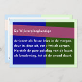 De Wijkverpleegkundige Bedankkaart (Voorkant / Achterkant)