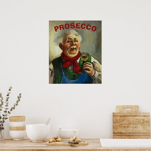 De wijn, geeft tekst, Poster uit (Keuken)