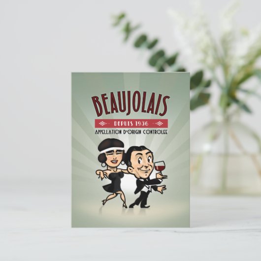 De Wijn van de Beaujolais Briefkaart (Staand voorkant)