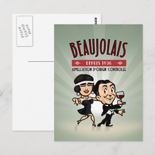 De Wijn van de Beaujolais Briefkaart (Voorkant / Achterkant)