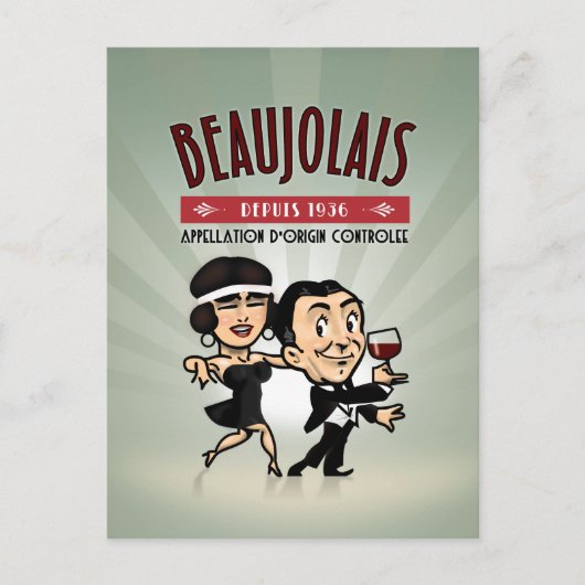 De Wijn van de Beaujolais Briefkaart (Voorkant)