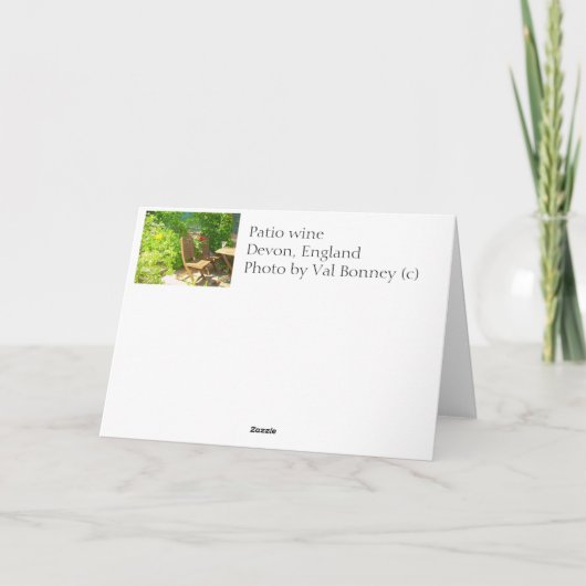 De wijn van het terras kaart (Achterkant)