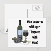 De wijn verbetert met de leeftijd, ik verbeter met briefkaart (Voorkant / Achterkant)