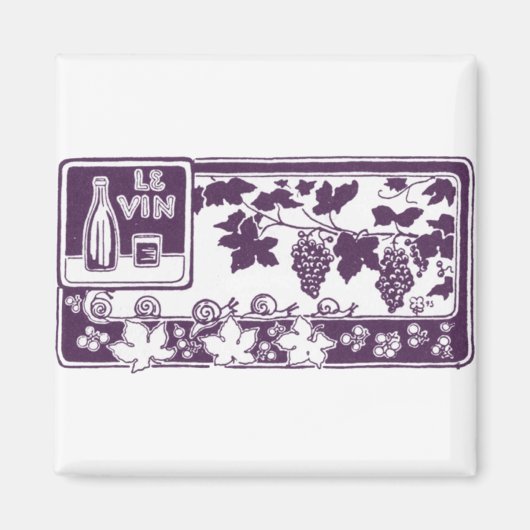 De wijn, vintage wijnlabel magneet (Voorkant)