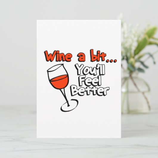 De wijn zal een Beetje u zich beter voelen Kaart (Staand voorkant)