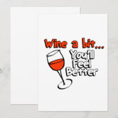De wijn zal een Beetje u zich beter voelen Kaart (Voorkant / Achterkant)