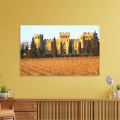 De wijngaard met sirah-wijnstokken en het kasteel canvas afdruk (Insitu (Woonkamer))