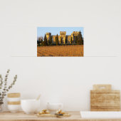 De wijngaard met sirah-wijnstokken en het kasteel poster (Keuken)