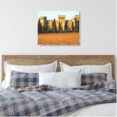De wijngaard met syrah-druiven en het kasteel canvas afdruk (Insitu (Slaapkamer))
