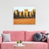 De wijngaard met syrah-druiven en het kasteel canvas afdruk (Insitu (Woonkamer))