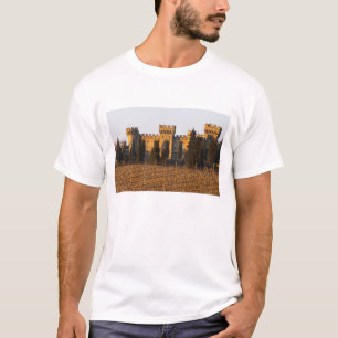 De wijngaard met syrah wijnstokken en het kasteel t-shirt