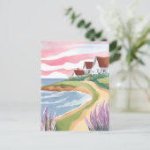 De wijngaard van Martha | Waterverf Beach Path Pai Briefkaart (Staand voorkant)