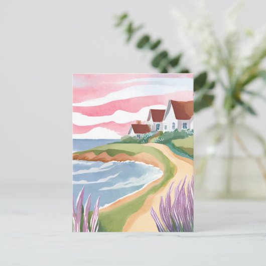 De wijngaard van Martha | Waterverf Beach Path Pai Briefkaart (Staand voorkant)