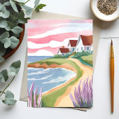 De wijngaard van Martha | Waterverf Beach Path Pai Briefkaart