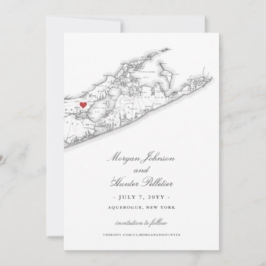 De wijngaarden bij Aquebogue Elegant Wedding Save The Date (Voorkant)