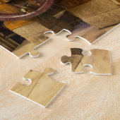 De wijnmakerij met grote oude houten vaten legpuzzel (Zijkant)