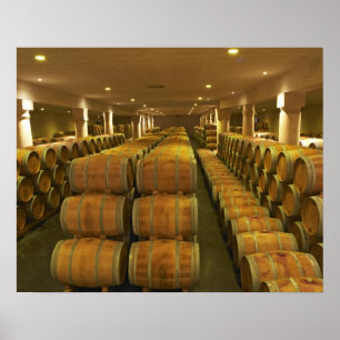 De wijnmakerij, vat veroudering kelder - Chateau B Poster