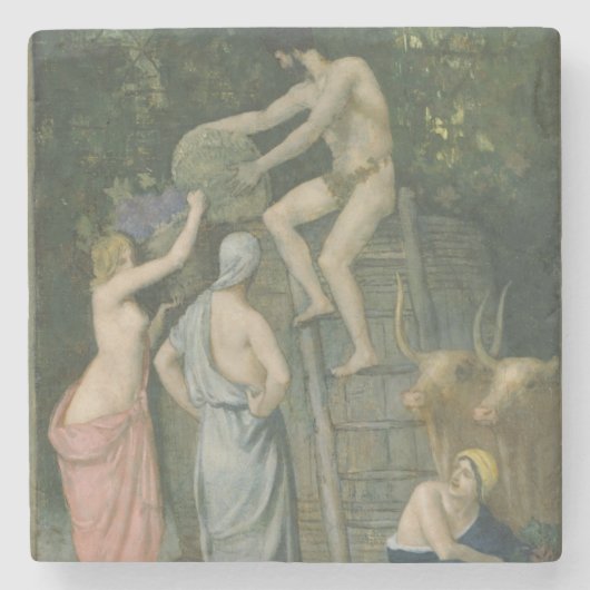 De Wijnpers van Pierre Puvis de Chavannes Stenen Onderzetter (Voorkant)