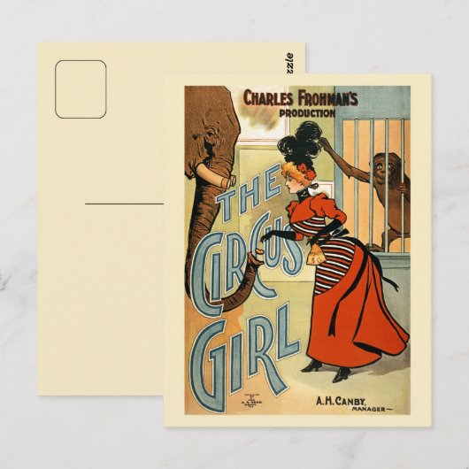 De wijnposter van Circus Girl herstellen Briefkaart (Voorkant / Achterkant)