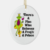 De Wijnprins "Fine Wine between Frog & Prince" Keramisch Ornament (Rechts)