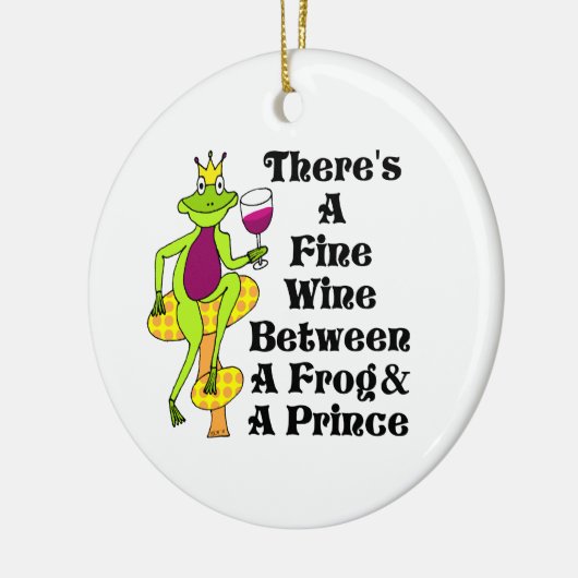 De Wijnprins "Fine Wine between Frog & Prince" Keramisch Ornament (Links)