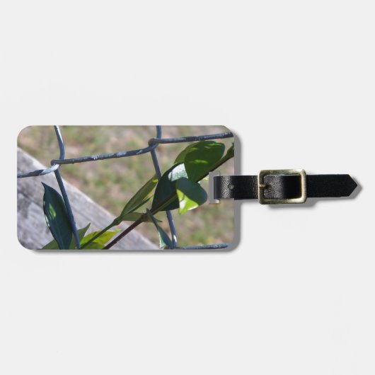 de wijnstok op een ketting link fence life vindt e bagagelabel (Voorkant horizontaal)