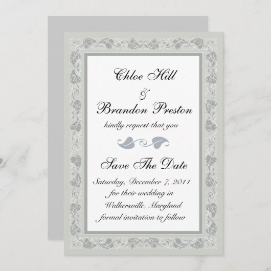 De wijnstokken bewaren de Datum Save The Date (Voorkant / Achterkant)