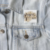 De wijnstokken zijn in bedwang vierkante button 5,1 cm (In situ)