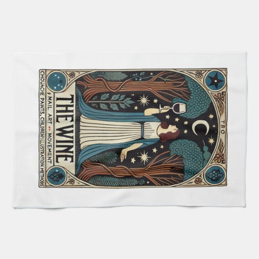 De wijntarot Kaart Theedoek (Horizontaal)