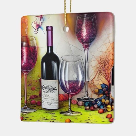 De wijntest is kleurrijk en is persoonlijk keramisch ornament (Links)