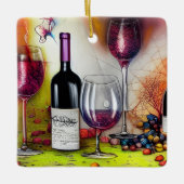 De wijntest is kleurrijk en is persoonlijk keramisch ornament (Voorkant)