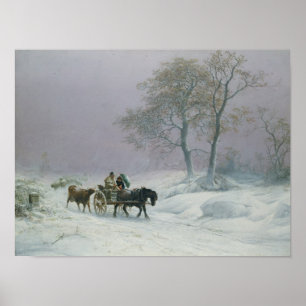 De wijnweg op de markt poster