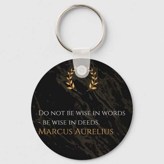 De Wijsheid van Marcus Aurelius: Daden Spreken Har Sleutelhanger (Voorkant)