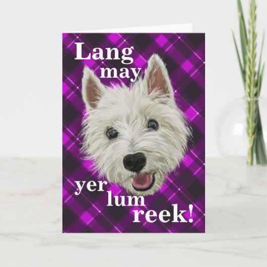 De Wijsheid van Westie! Lang mag Yer Lum Stank! Bedankkaart (Voorkant)