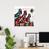 De wijze mannen Kerst poster (Thuiskantoor)