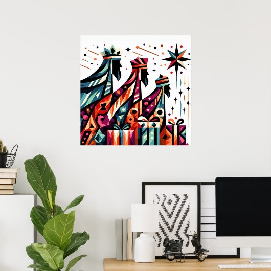 De wijze mannen Kerst poster (Thuiskantoor)