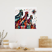 De wijze mannen Kerst poster (Keuken)