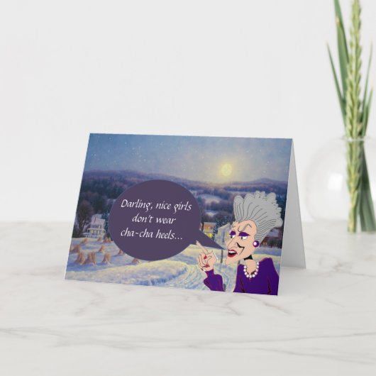 De wijze Oude Groet van de Vakantie van de Vrouw Feestdagen Kaart (Voorkant)