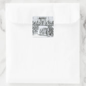De wijze van zijne majesteit vierkante sticker (Tas)