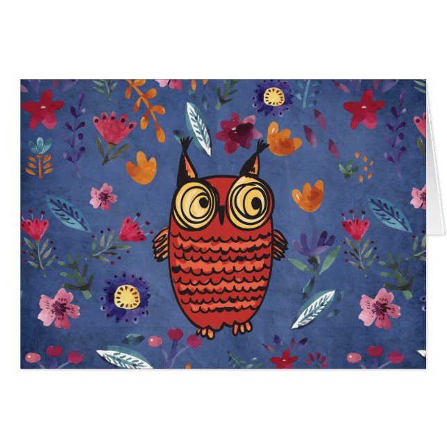 De wijze vogeluil in de bloemtuin (Voorkant Horizontaal)