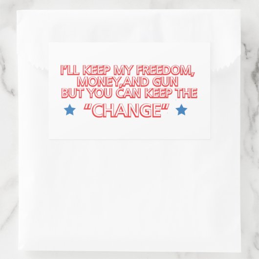 De wijziging behouden rechthoekige sticker (Tas)